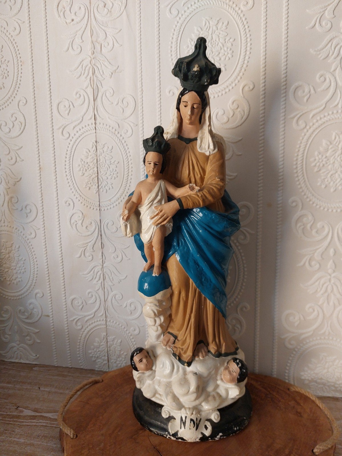 Vintage Mariabeeld met kind, Antiek en Kunst, Ophalen of Verzenden