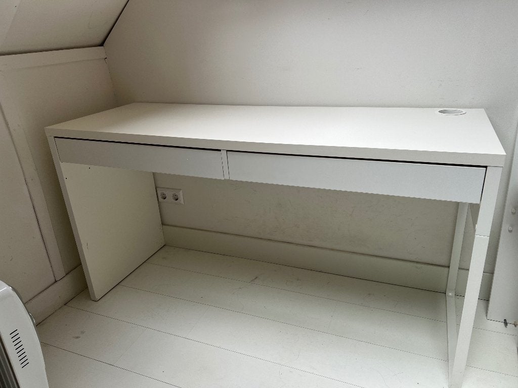 IKEA MICKE Bureau, wit, 142x50 cm, Ophalen, Gebruikt, 142 cm, IKEA