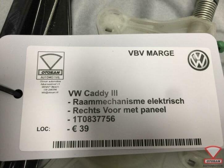 vw caddy iii raammechanisme elekt. rechts voor 1t0837756, Gebruikt, Volkswagen, Volkswagen AG, Berliner Ring 2
38440  Wolfsburg, DE