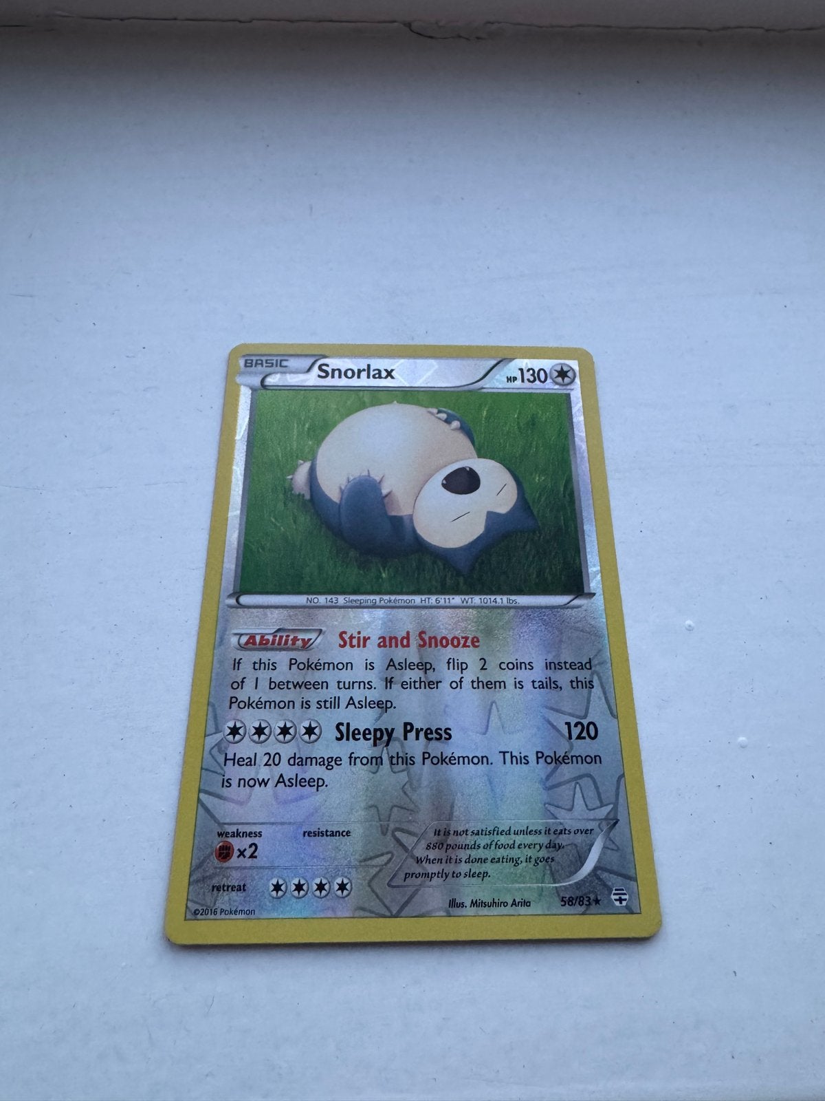 Snorlax 58/83 XY Generations, Ophalen of Verzenden, Gebruikt, Losse kaart
