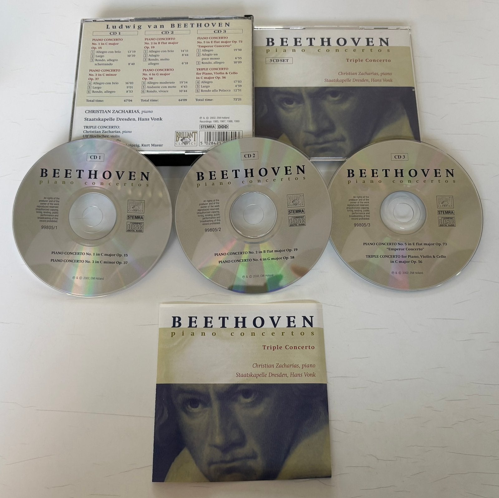 Beethoven - Triple concerto (3cd box, nieuwstaat), Ophalen of Verzenden, Classicisme, Zo goed als nieuw, Orkest of Ballet