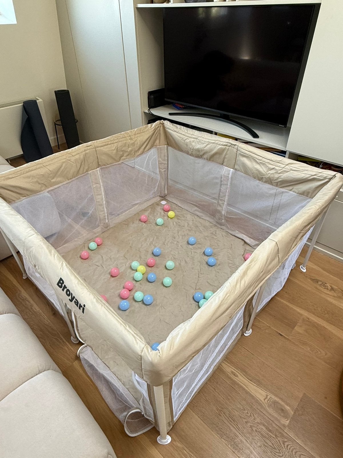 Grondbox baby 127x127 cm opvouwbaar, Ophalen, Zo goed als nieuw
