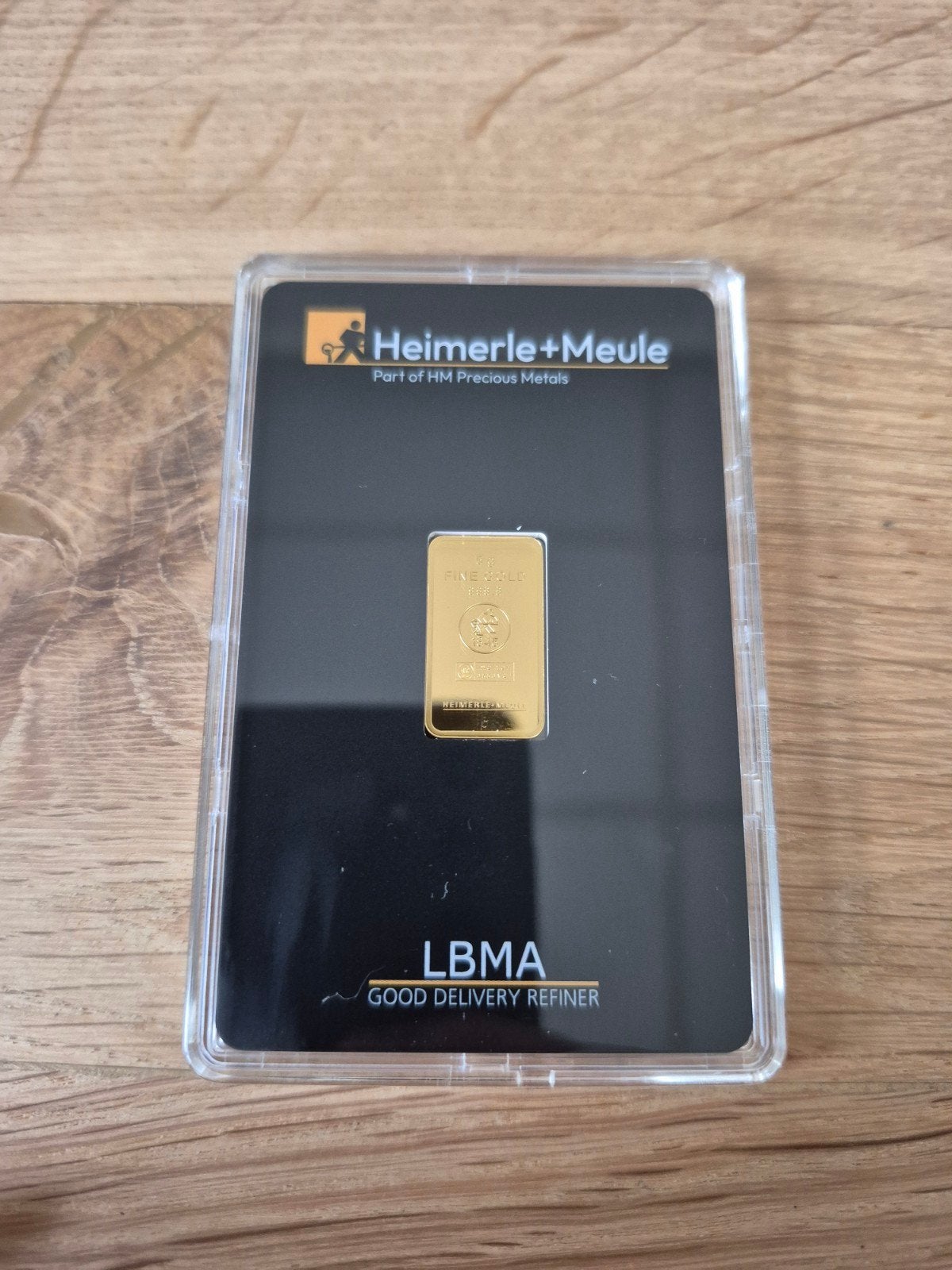 5 gram gouden baartje Heimerle + Meule, Ophalen of Verzenden, Goud