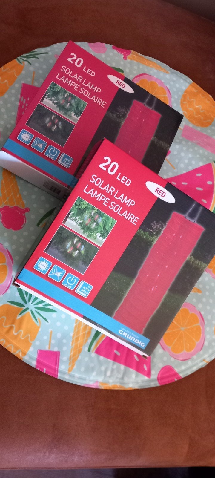 Grundig 20 LED Solar Lamp Rood - Nieuw in doos, Zonne-energie, Kunststof, Minder dan 50 watt, Overige typen