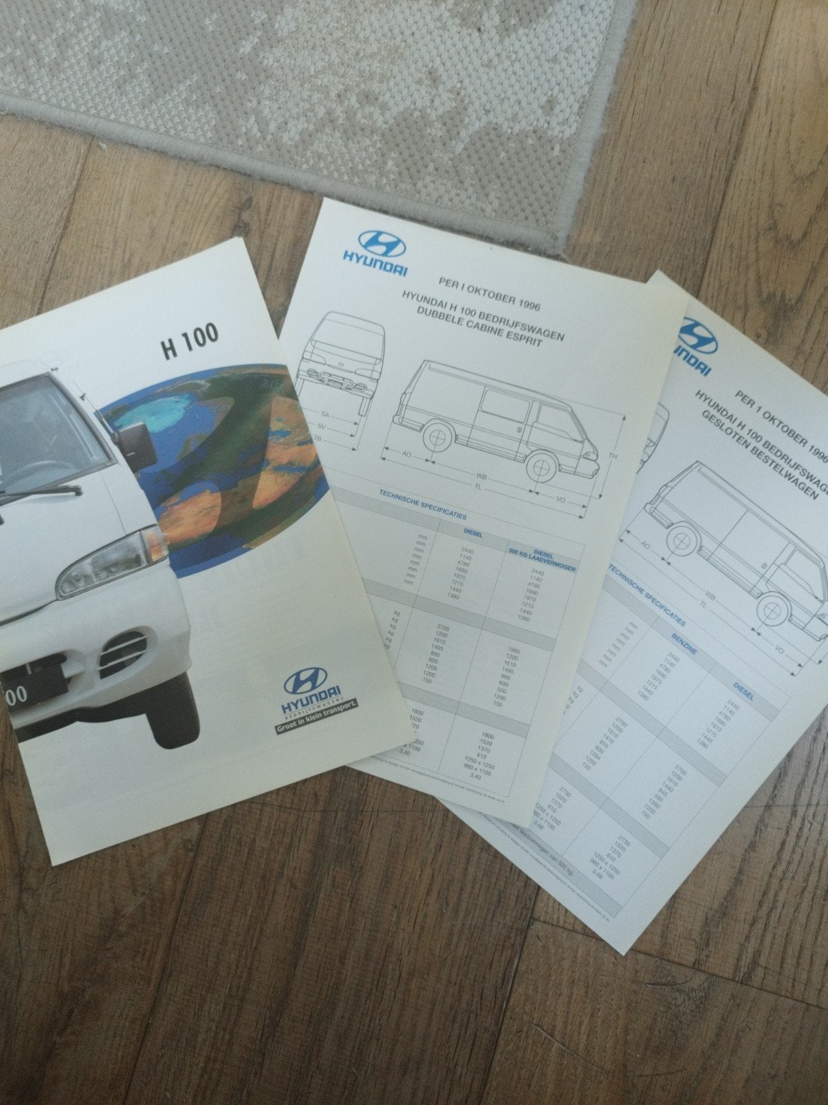 Hyundai H100 Bedrijfsw. Brochure + Technische Bijlage 199, Ophalen of Verzenden, Gelezen, Hyundai