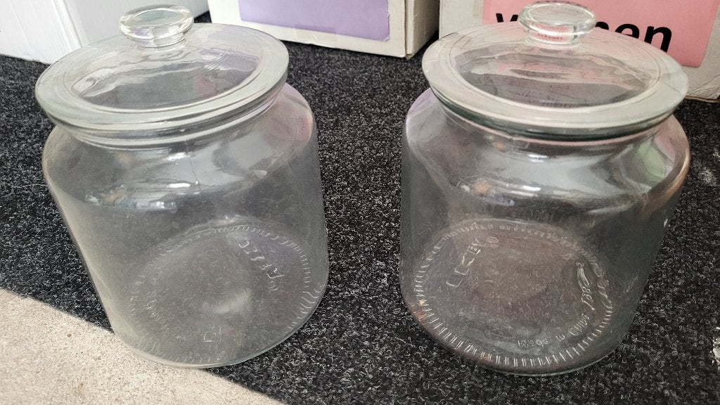 Glazen voorraadpot ikea met rubber 2 stuks, Glas, IKEA, Ophalen of Verzenden, Zo goed als nieuw