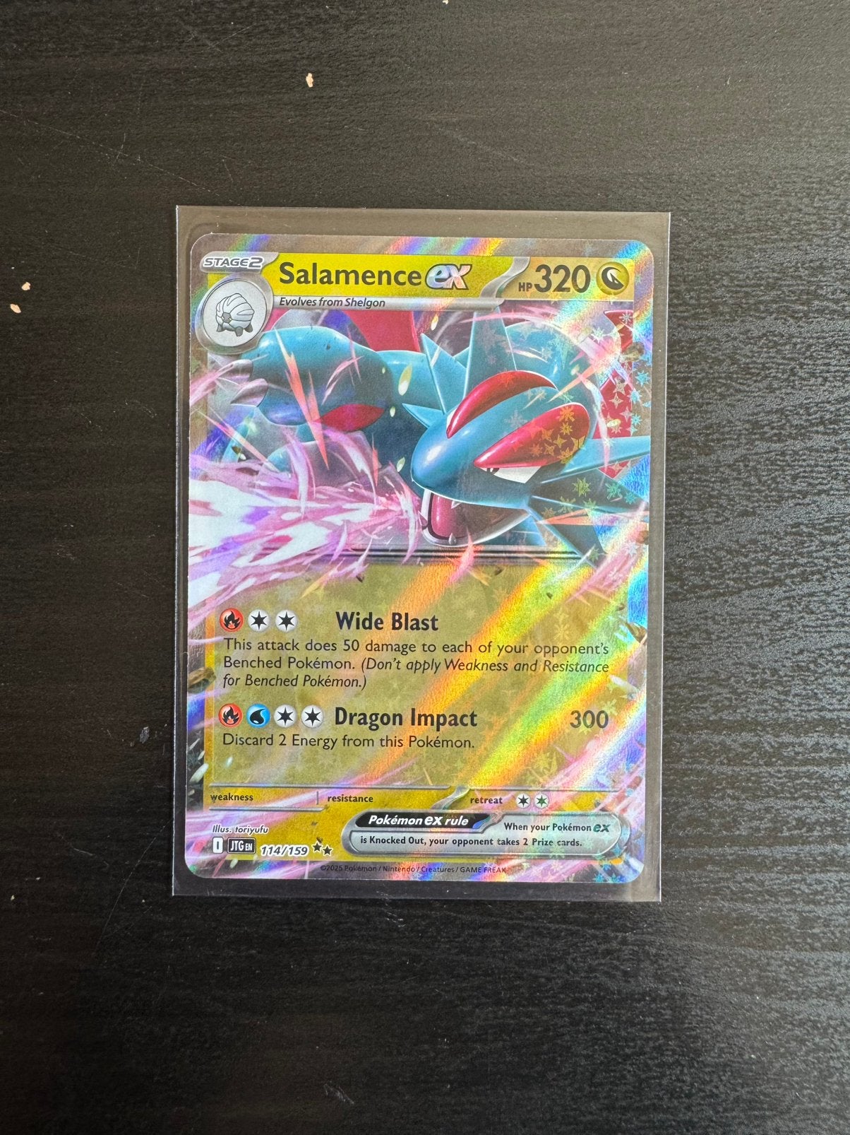 Salamence ex 174/159 Pokémon kaart JOURNEY TOGETHER, Ophalen of Verzenden, Zo goed als nieuw, Losse kaart, Foil