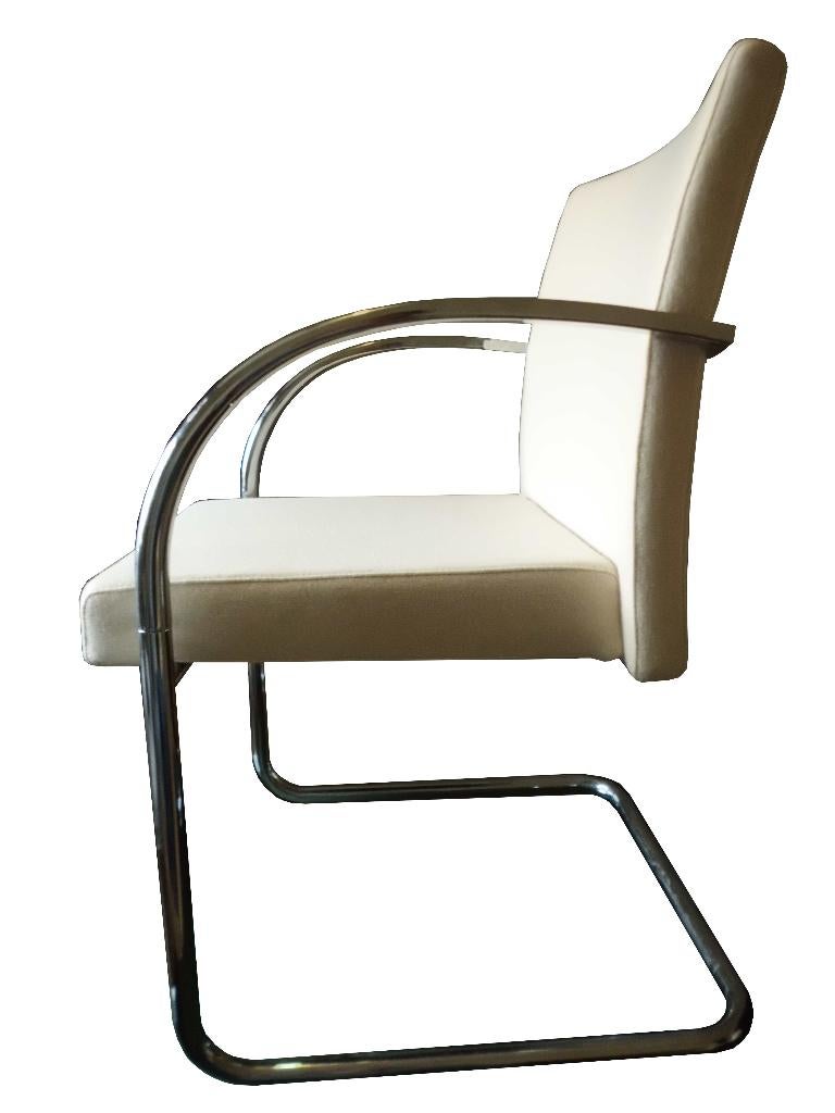 Super strakke Artifort Prof sledestoel design W.C.R. Mezger, Ophalen, Gebruikt, Wit, Stof