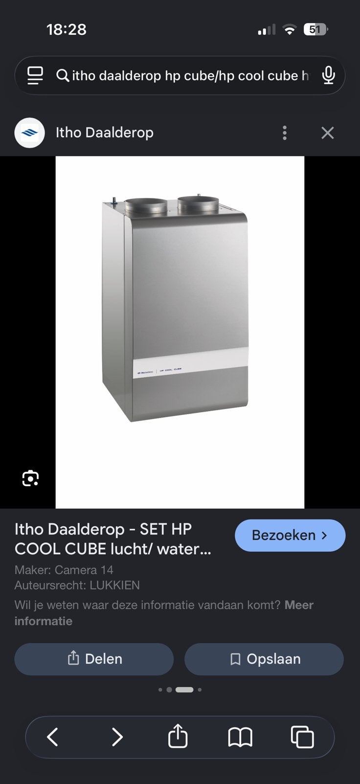 Itho Daalderop HP Cool Cube Hybride Lucht/Water Warmtepomp, Witgoed en Apparatuur, Airco's, Ophalen, Minder dan 60 m³, Nieuw, 3 snelheden of meer