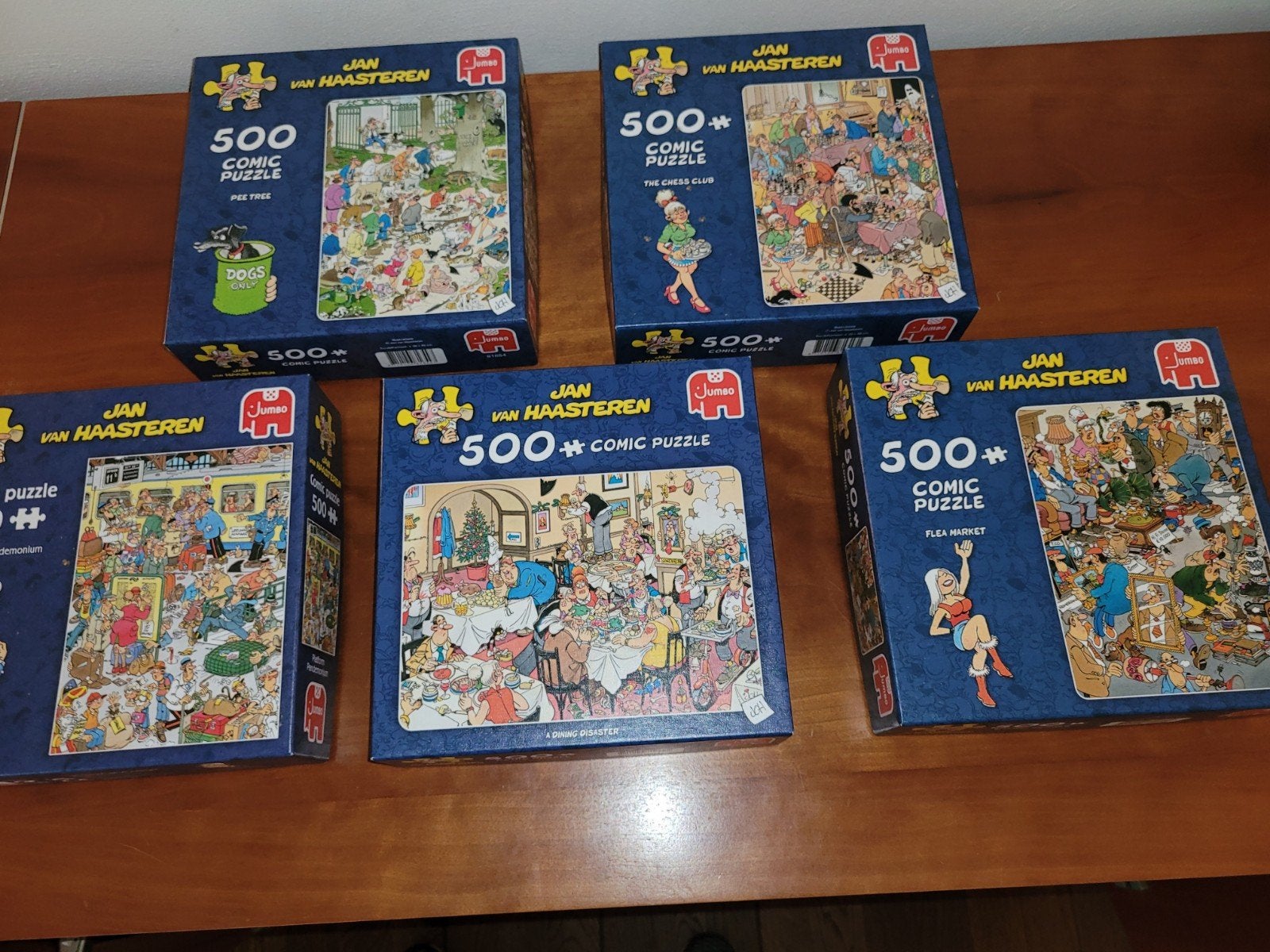 5 x Jan van Haasteren puzzel 500 stukjes, Ophalen of Verzenden, 500 t/m 1500 stukjes, Zo goed als nieuw, Legpuzzel