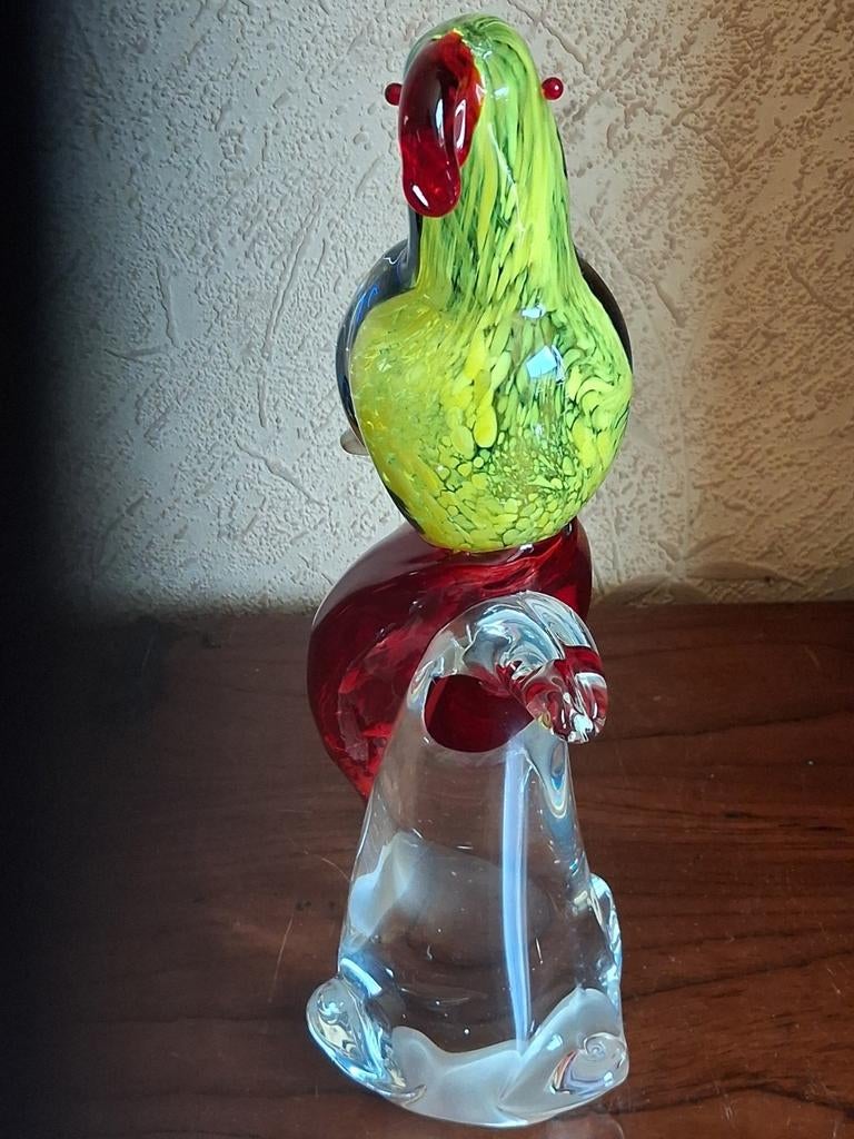 Kleurrijke Murano Glazen Vogel - Uniek Kunstobject, Antiek en Kunst, Ophalen of Verzenden