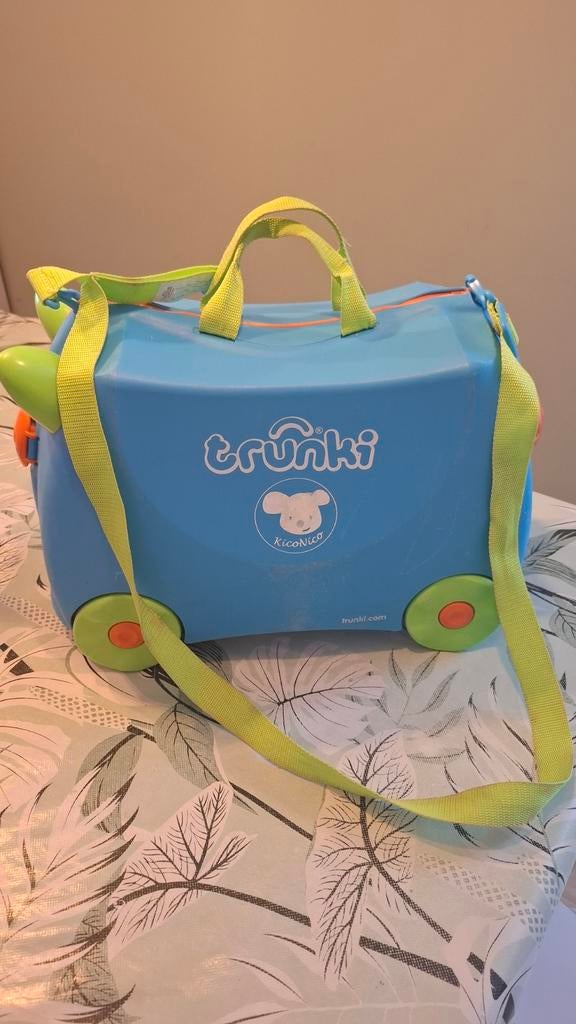 Trunki kinderkoffer blauw, Sieraden, Tassen en Uiterlijk, Koffers, Hard kunststof, Minder dan 50 cm, Zo goed als nieuw, Minder dan 35 cm
