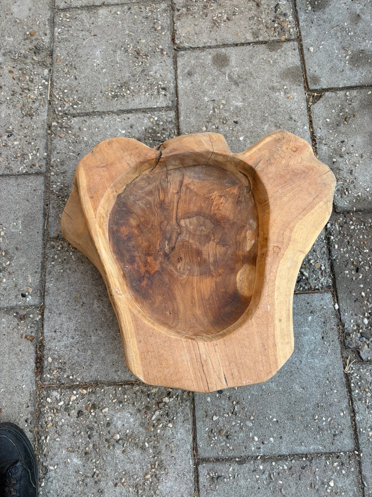 Houten schaal, Ophalen, Zo goed als nieuw, Rond, Hout