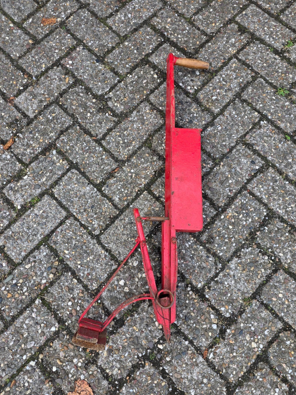 Vintage rode handzaaimachine voor tuin en moestuin, Ophalen, Gebruikt, Onbekend@voorbeeld.com, Onbekend