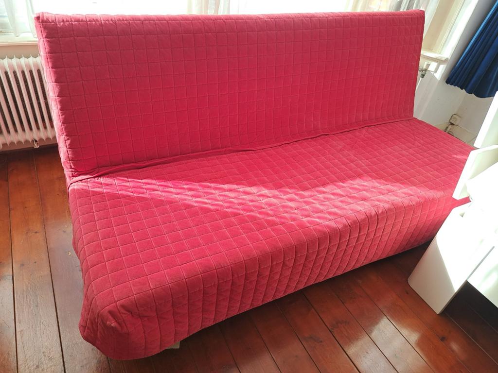 Comfortabele slaapbank - Rood/Grijs, Ophalen, Gebruikt, Grijs, Tweepersoons