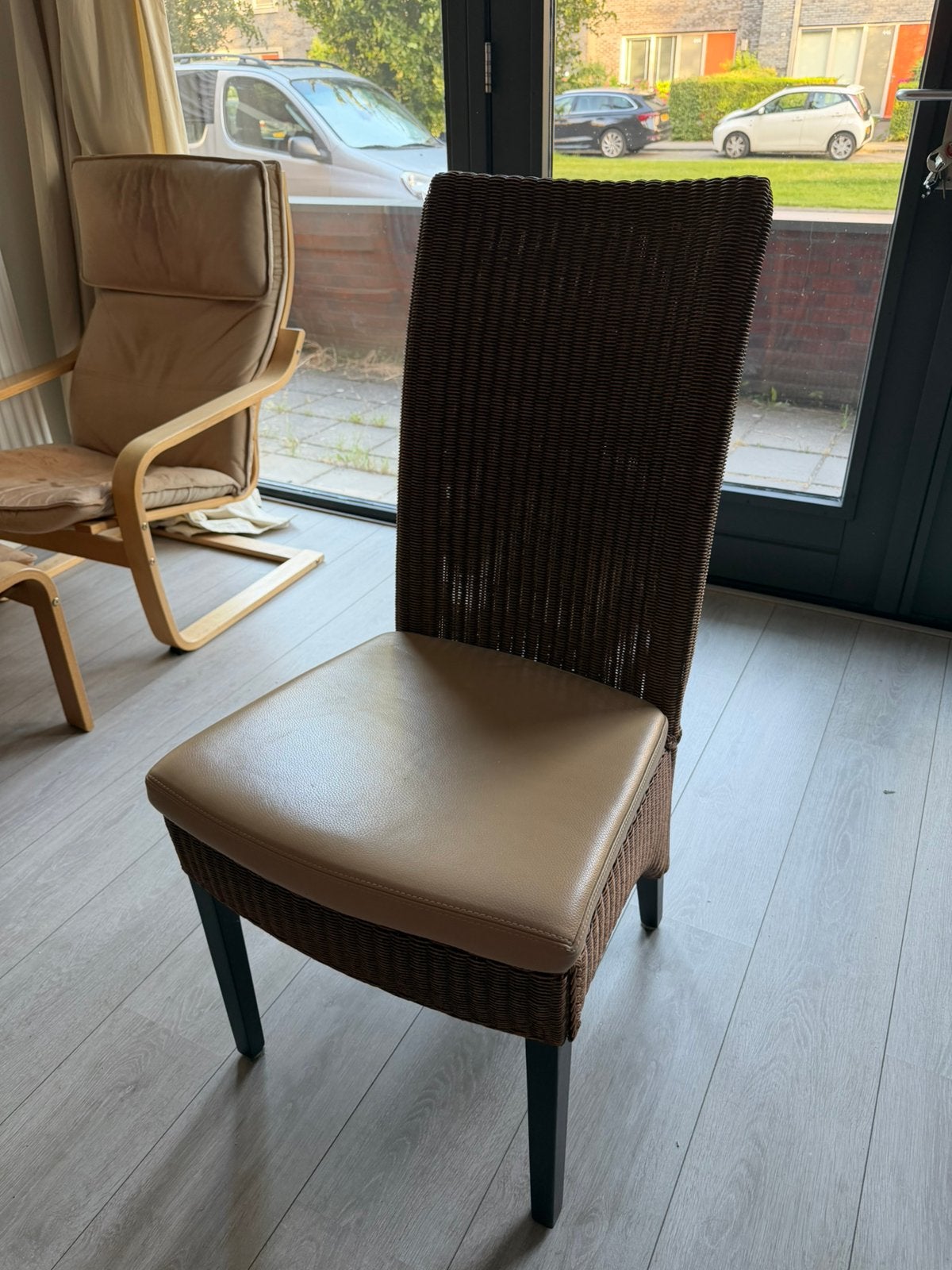 Set van 6 Rotan eetkamerstoelen, Ophalen, Bruin, Zo goed als nieuw, Vijf, Zes of meer stoelen