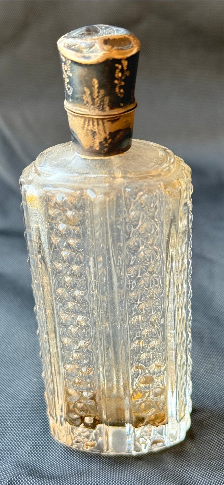 Antiek kristal parfumflesje met zilveren dop, Ophalen of Verzenden