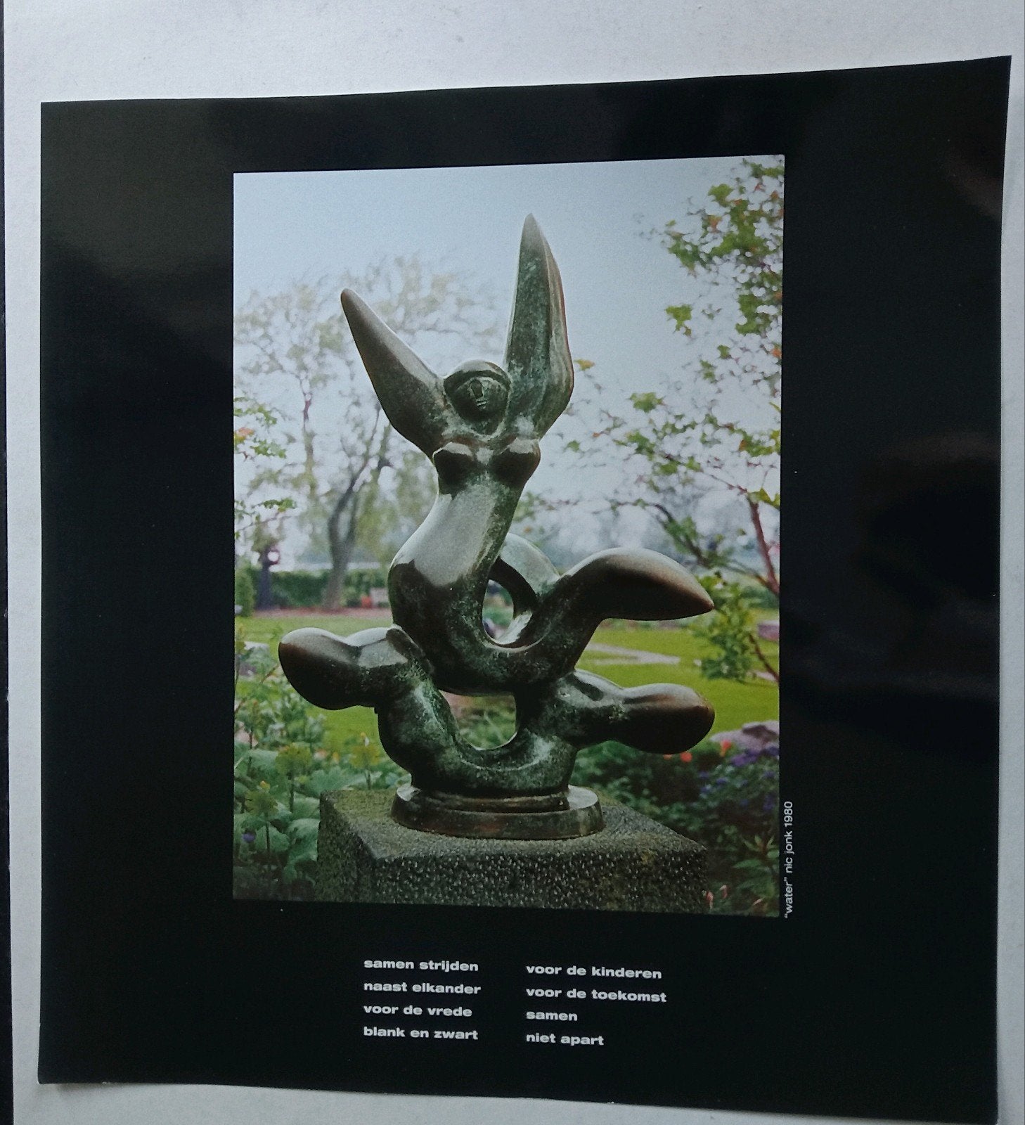 Nic Jonk fotoprint met gedicht, Antiek en Kunst, Ophalen of Verzenden