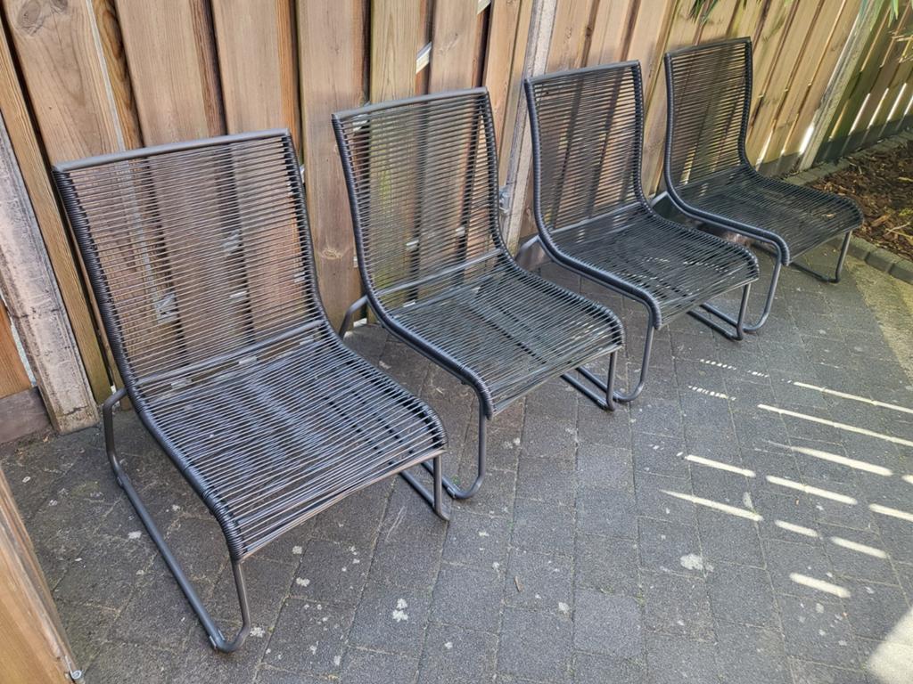 4 tuinstoelen, Ophalen, Gebruikt, Stapelbaar