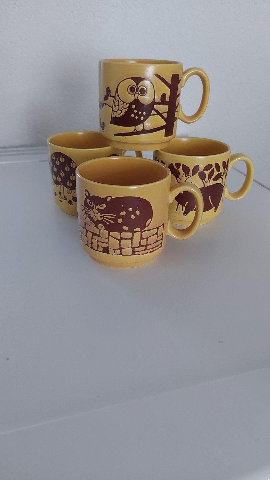 Set van 4 vintage Royal Alma mokken - Made in England, Antiek en Kunst, Ophalen of Verzenden
