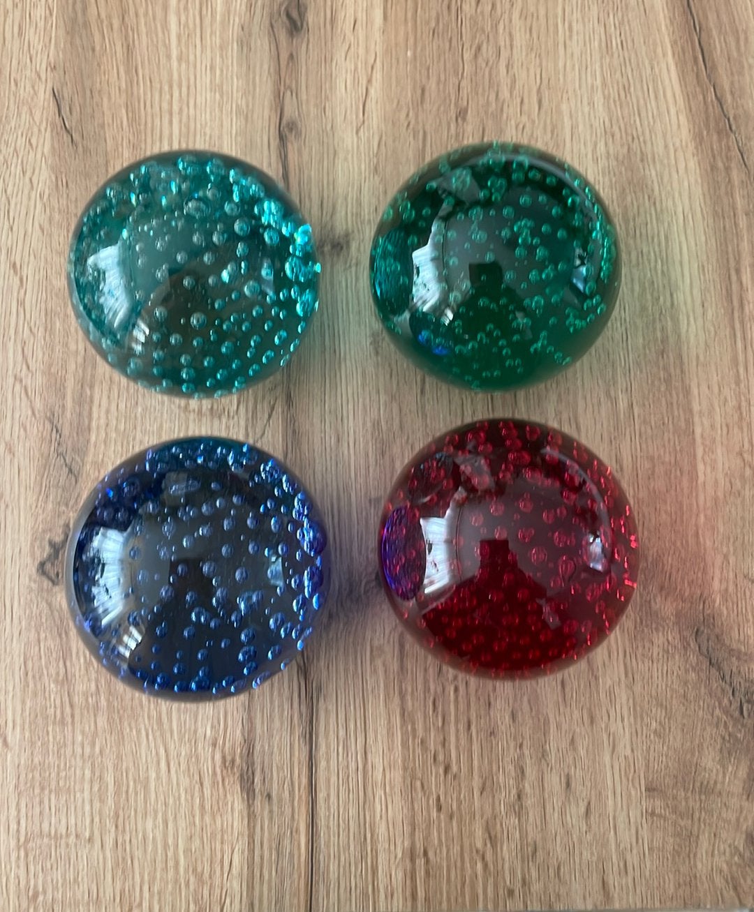 Set van 4 glazen bollen presse-papiers van ikea, Ophalen of Verzenden, Zo goed als nieuw
