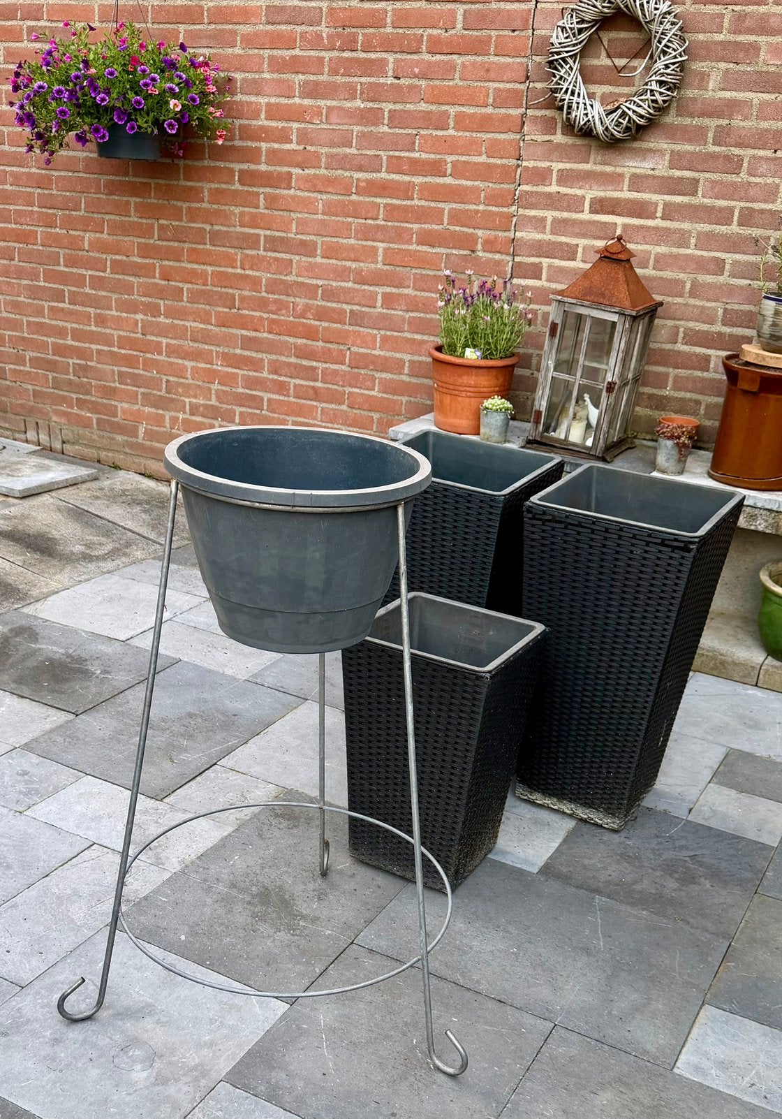Plantenstandaard metaal, Ophalen, Gebruikt, Rond, Balkon