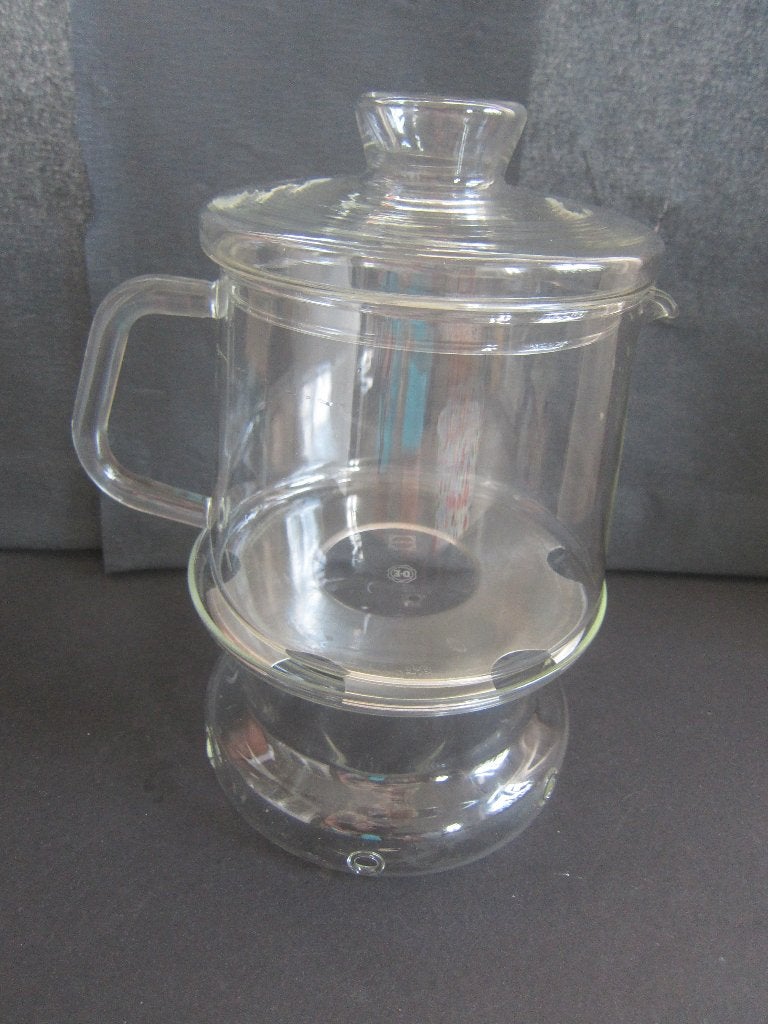 Glazen theekan Douwe Egberts,  GROOTSTE MAAT  !!, Overige merken, Ophalen of Verzenden, Glas, Zo goed als nieuw