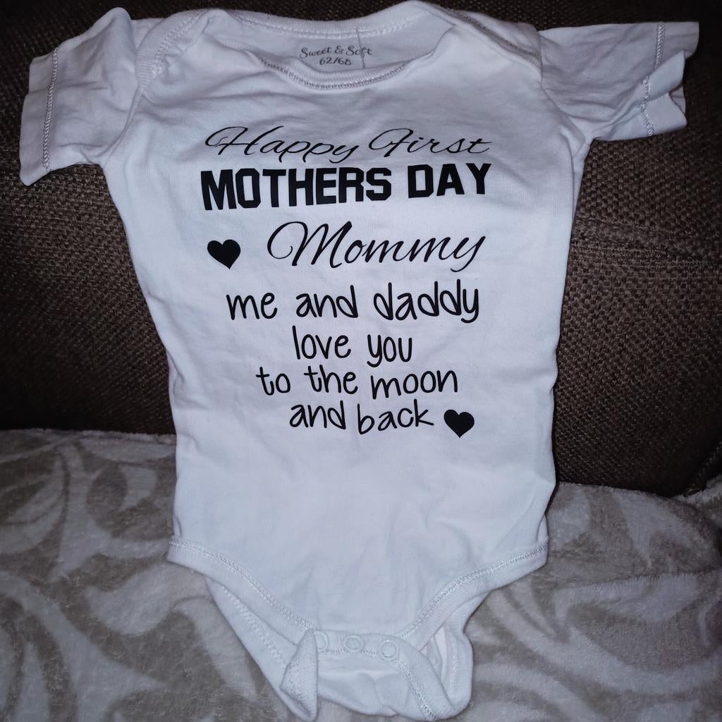 Wit rompertje, happy first mothers day, 62/68., sweet & soft, Ophalen of Verzenden, Zo goed als nieuw, Jongetje of Meisje, Nacht- of Onderkleding