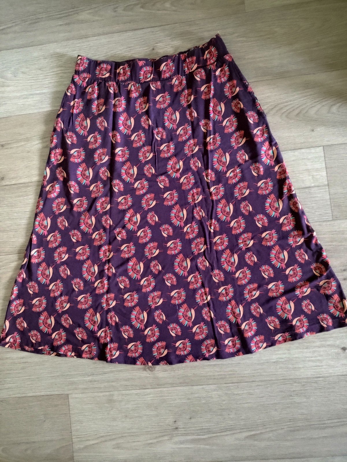Lalamour A-lijn rok, Birds of Paradise maat M, Ophalen of Verzenden, Zo goed als nieuw, Onder de knie