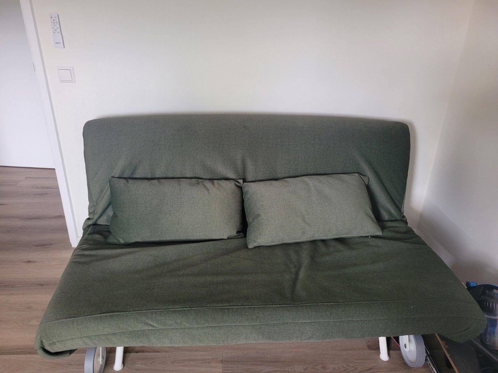 Groene slaapbank Ikea PS met kussens, Gebruikt, Tweepersoons, Ophalen of Verzenden, 120 cm