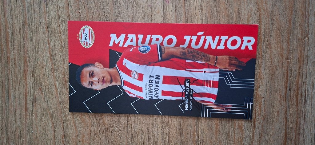Spelerskaart met handtekening; Mauro Junior # PSV, Ophalen of Verzenden, Nieuw, PSV, Spelerskaart