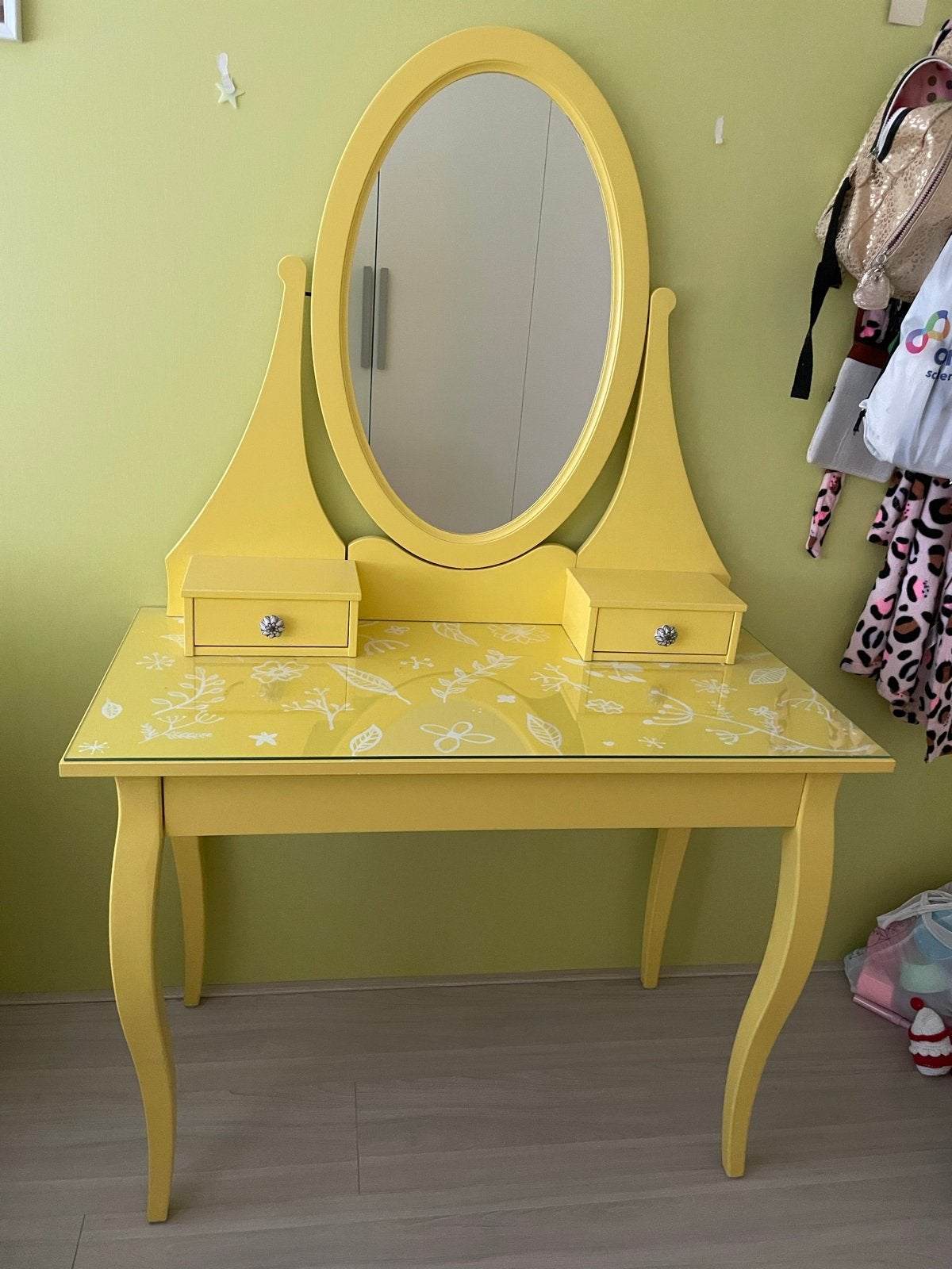 IKEA Hemnes Kaptafel / Toilettafel 100x50 - Geel, Ophalen, Gebruikt, 50 tot 100 cm, Minder dan 100 cm