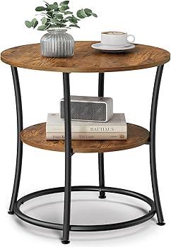 bijzettafel rond, banktafel, 2 planken, metaal, Huis en Inrichting, Tafels | Bijzettafels, Ophalen, Nieuw, Rond, Minder dan 55 cm