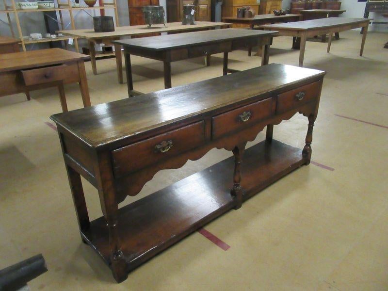 Oer 11733 vintage eiken Engelse sidetable, wandtafel laden, Ophalen