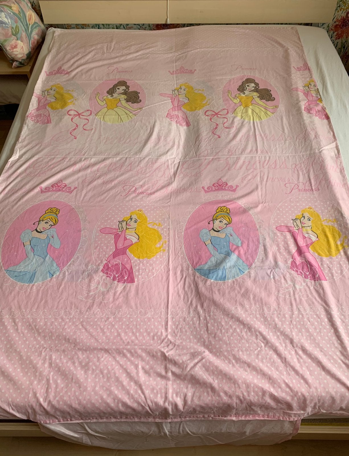 Dekbedovertrek en sloop Disney prinsessen, Gebruikt, Eenpersoons, Beddengoedset, Overige materialen