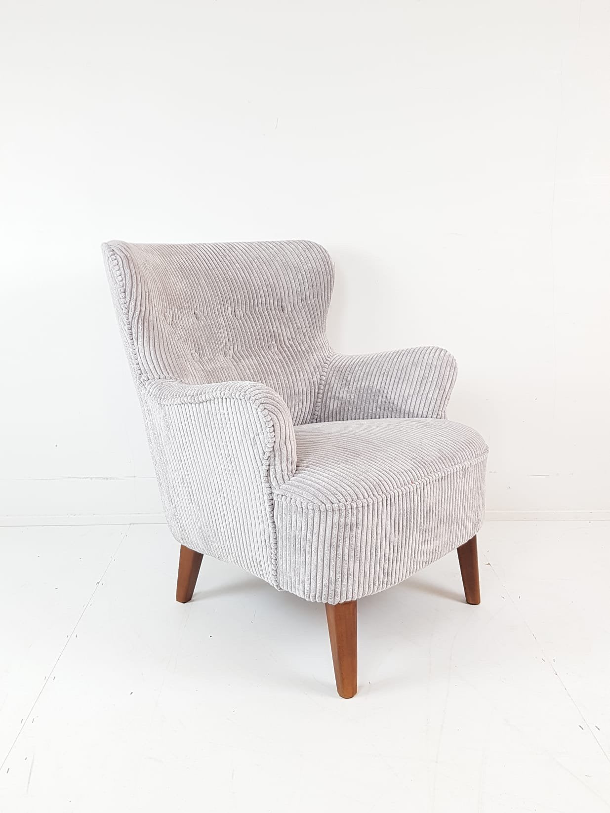 Vintage artifort Theo Ruth fauteuil nieuw gestoffeerd grijs, Ophalen of Verzenden