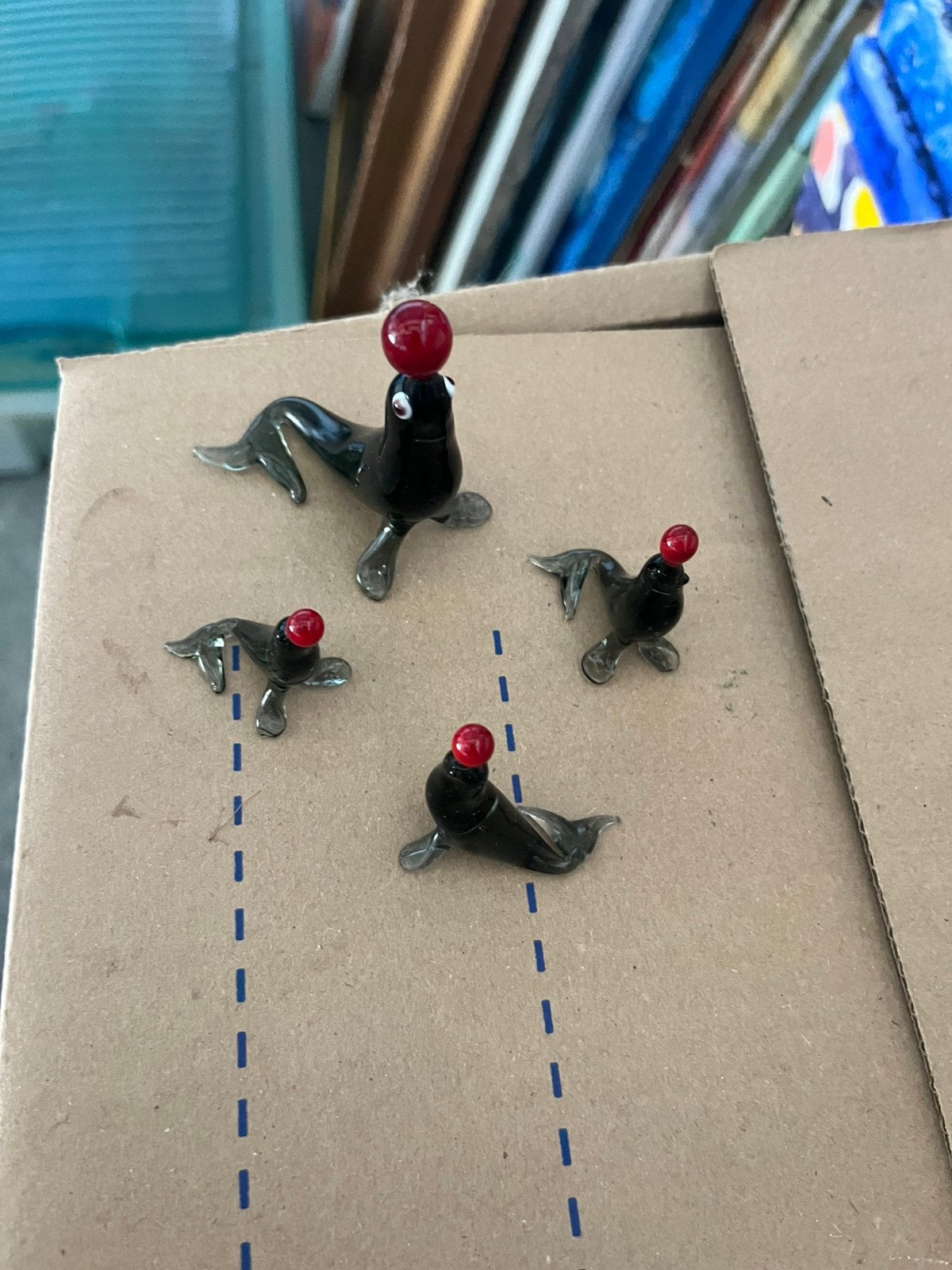 Vintage miniatuur glazen verzamelbeeldjes zeehond, Ophalen of Verzenden, Zo goed als nieuw, Dier