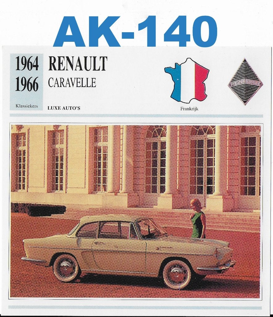Ak140 Autokaart Renault Caravelle ( 1964 - 1966  ), Ophalen of Verzenden, Zo goed als nieuw, Auto's