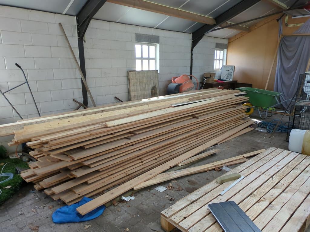 Partij B-keuze onbeschaafde planken onbehandeld hout, Ophalen, Gebruikt, Minder dan 25 mm, Plank
