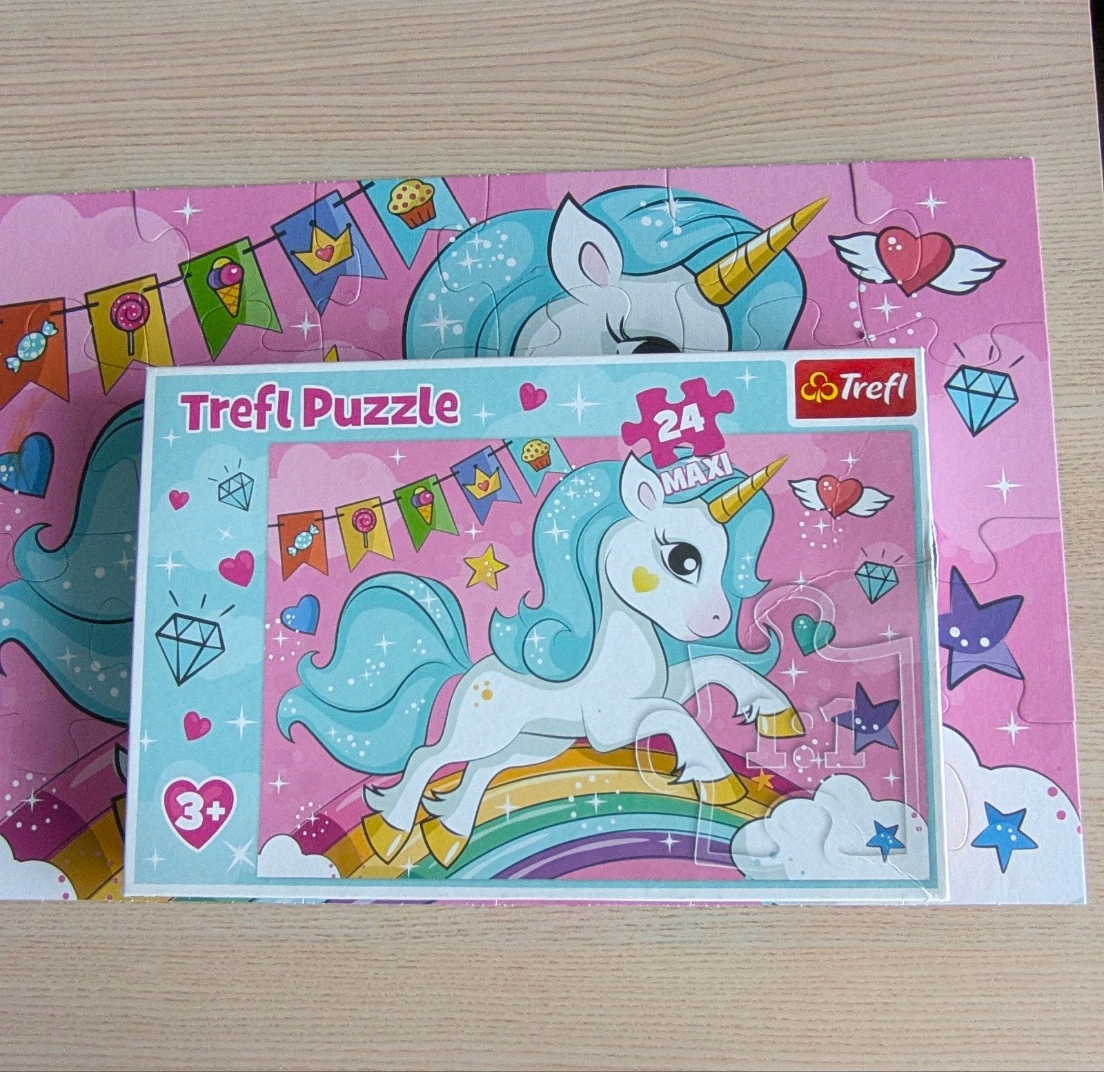 Eenhoorn puzzel 24 stukjes - Trefl Puzzle, Ophalen of Verzenden, 10 tot 50 stukjes, Gebruikt, 2 tot 4 jaar