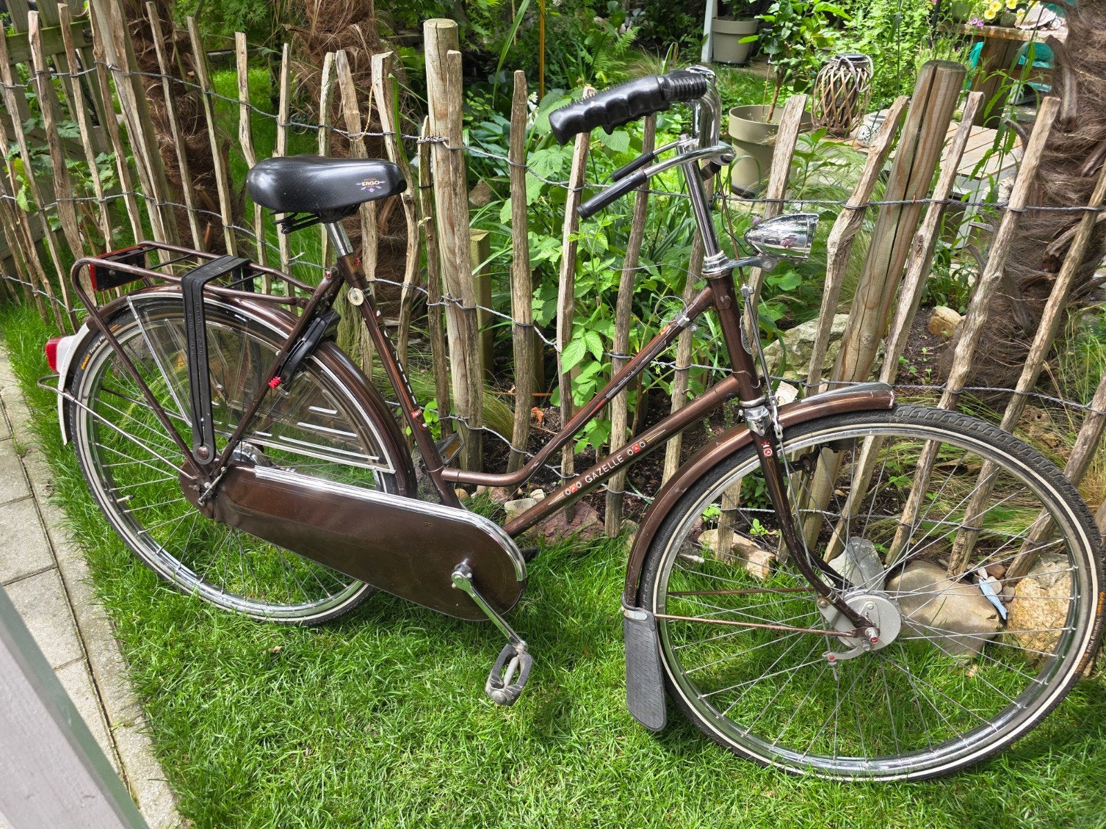 Vintage Gazelle Omafiets - Bruin, Ophalen, Terugtraprem, Gazelle, 53 tot 56 cm