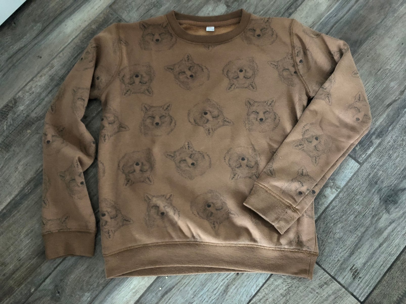 💙 Mt 146 152 sweater trui WOLVEN camel jongen, Ophalen of Verzenden, Zo goed als nieuw, Jongen, Trui of Vest