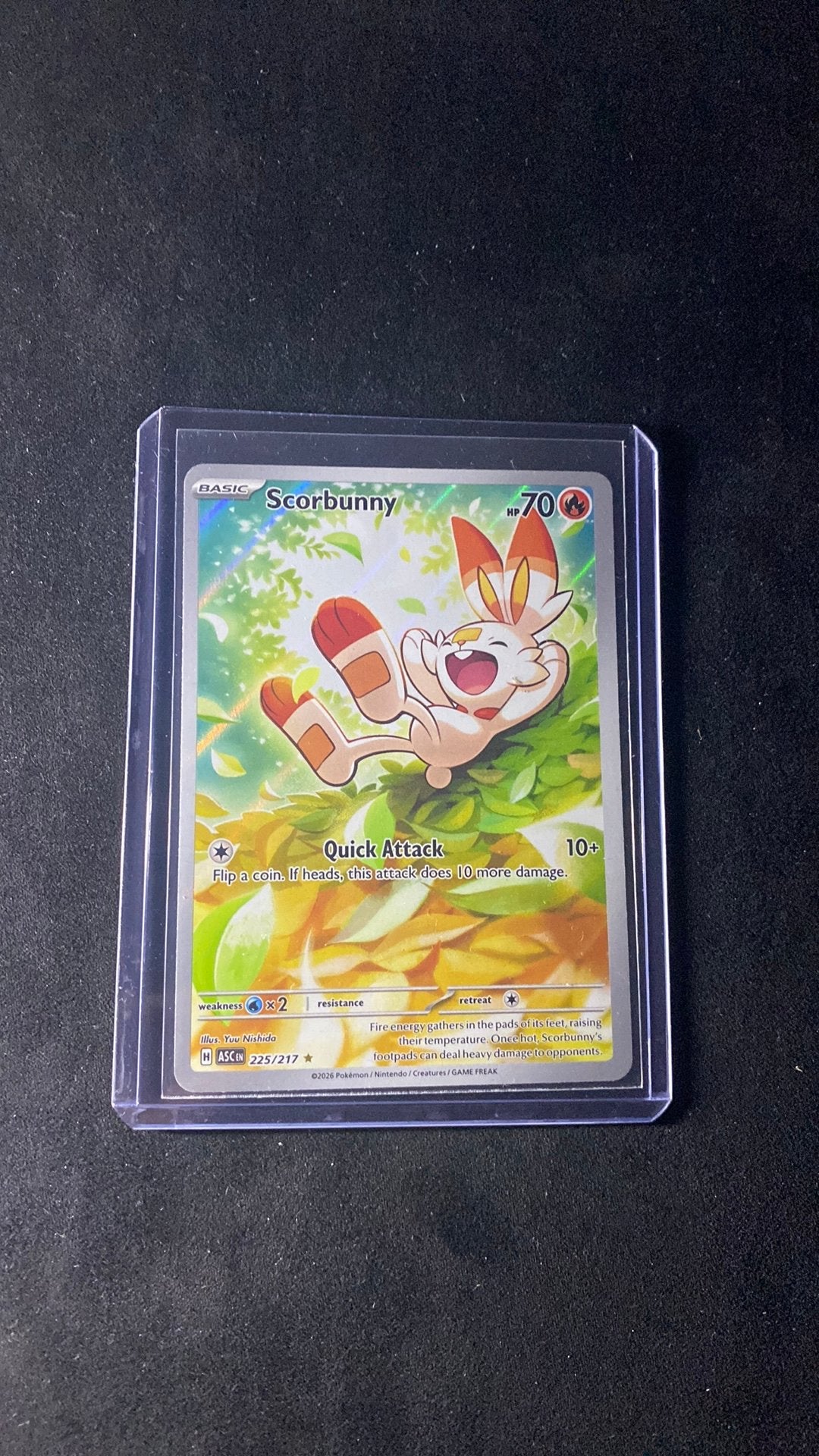 Scorbunny 225/ near mint uit ascended heroes, Ophalen of Verzenden, Nieuw, Losse kaart, Foil