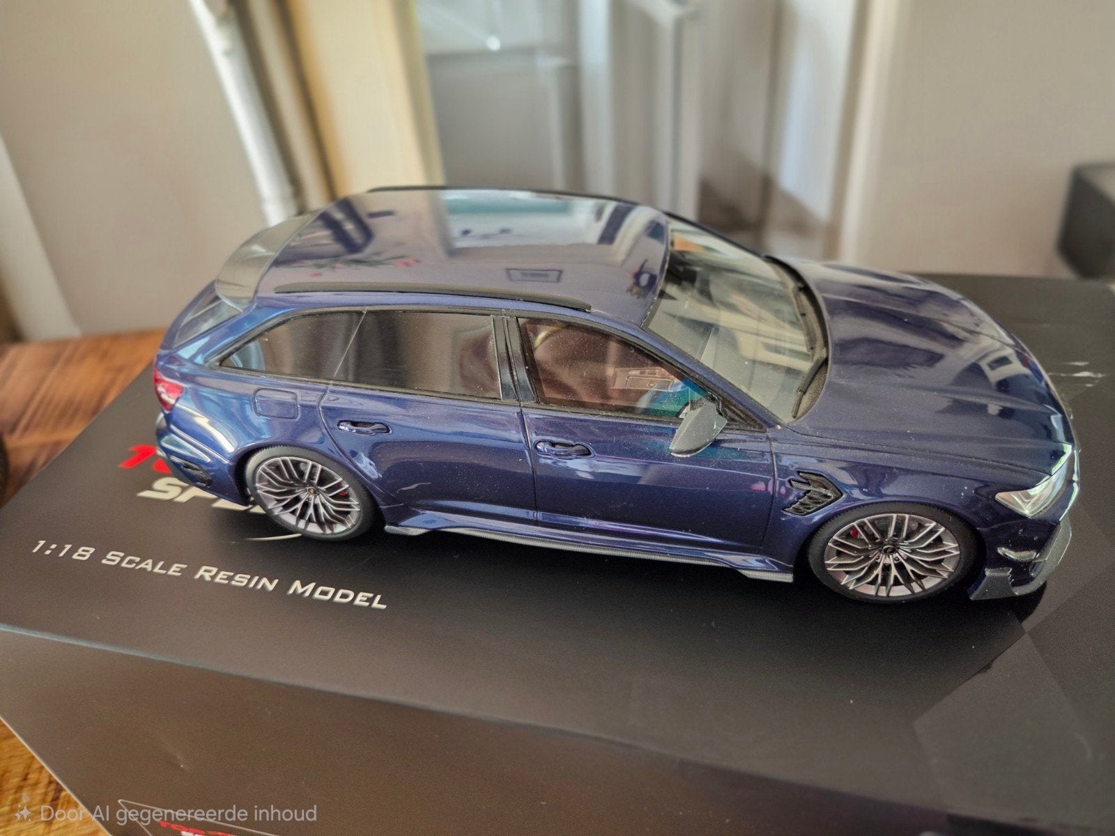 TopSpeed 1:18 Audi ABT RS6-R Avant - C8 - Navarra Blue Metal, Ophalen of Verzenden, Zo goed als nieuw, Auto, Overige merken