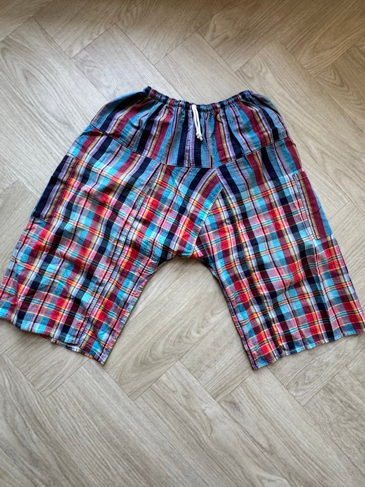 Thaise Fishermen's Pants Katoen Ruit, Maat 46/48 (XL) of groter, Nieuw, Driekwart, Meerkleurig