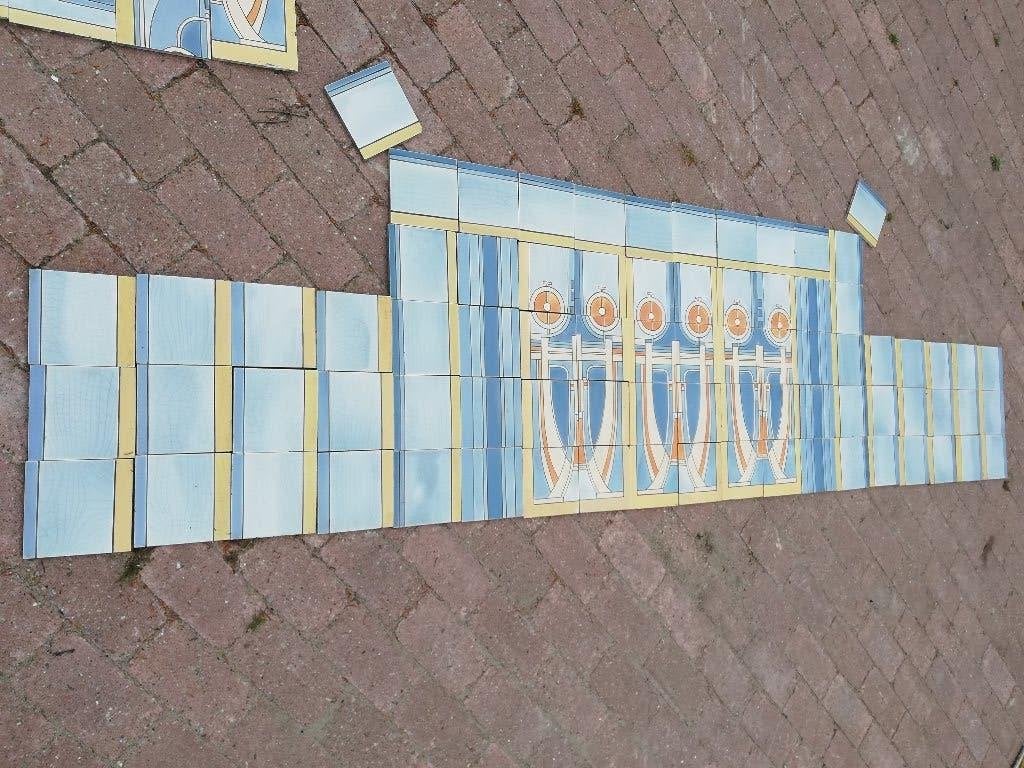 145x72,5 art deco tableau voor achter fornuis Maison Helman, Antiek en Kunst, Ophalen