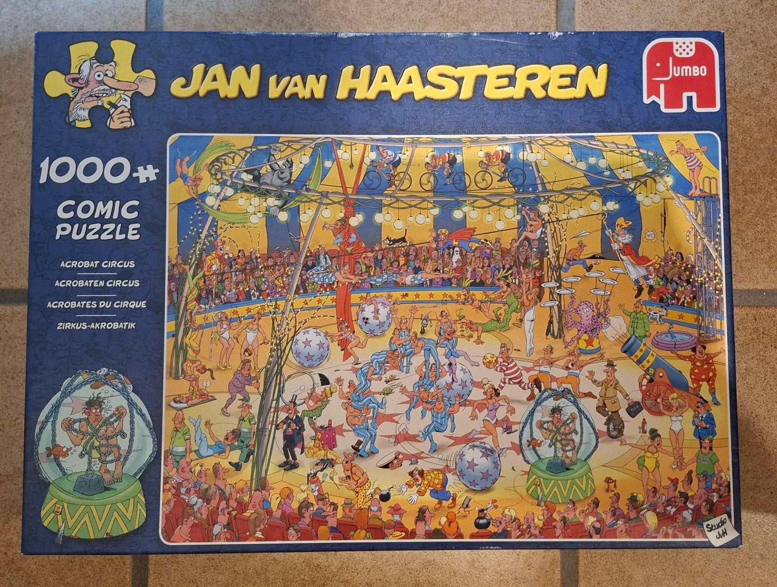 Jan van Haasteren puzzel 1000 stukjes - Acrobaten circus, Ophalen of Verzenden, 500 t/m 1500 stukjes, Zo goed als nieuw
