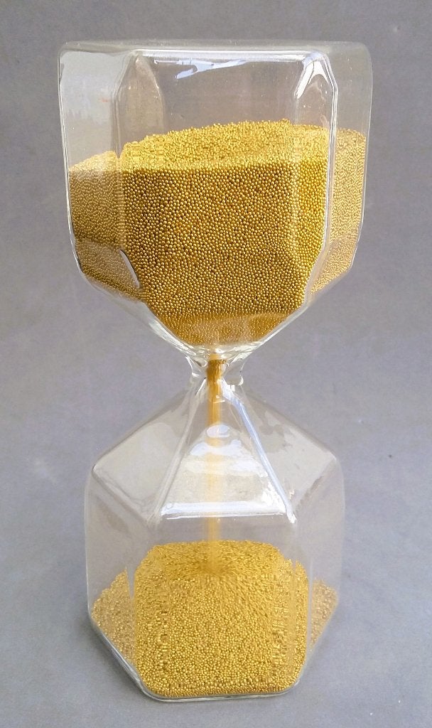 APARTE Vintage Glas Glazen Zandloper met Goudparel Zand, Antiek en Kunst, Ophalen of Verzenden
