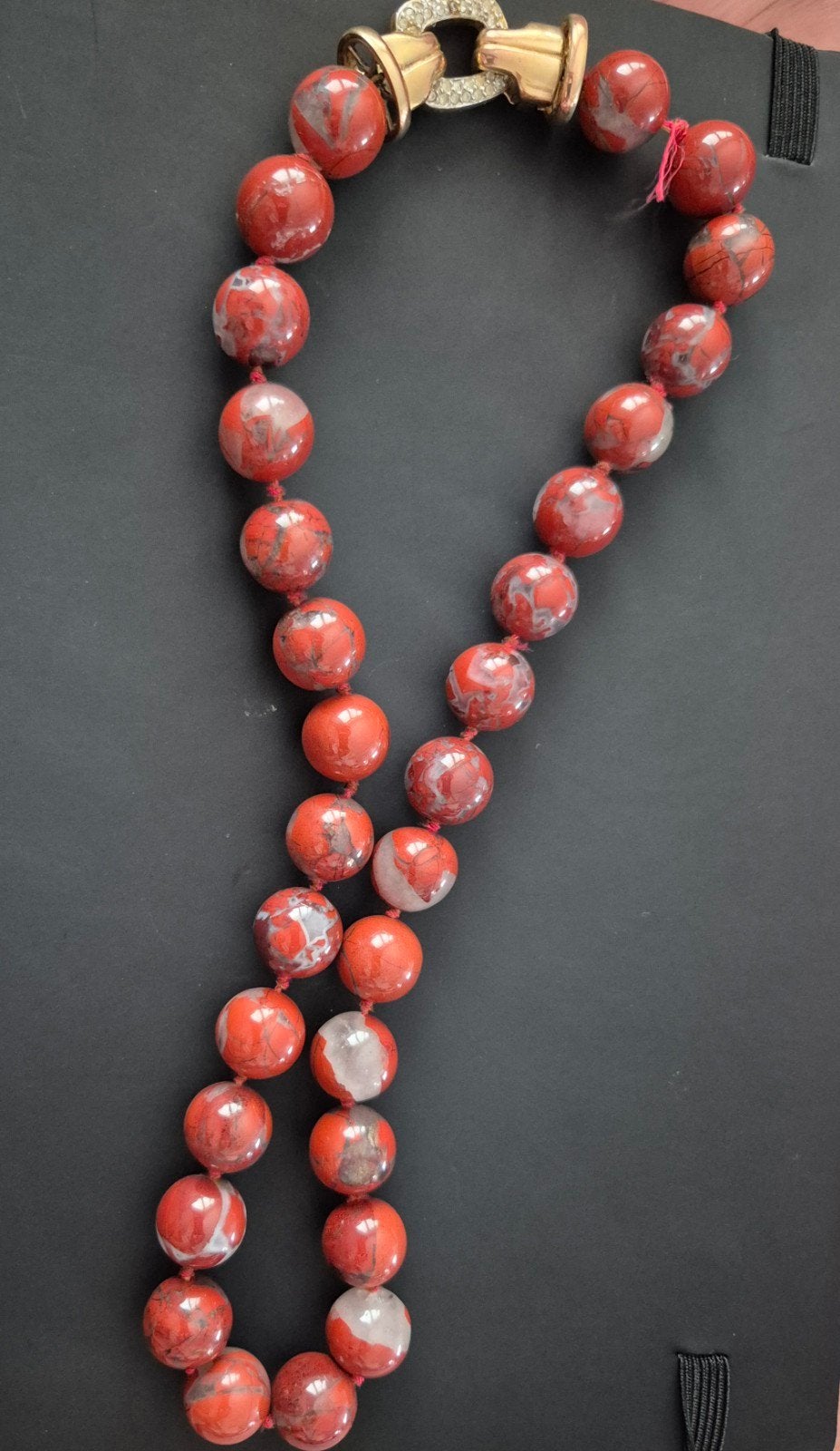 Prachtige ketting met rode jaspis kralen, Sieraden, Tassen en Uiterlijk, Kettingen, Met edelsteen, Ophalen of Verzenden, Zo goed als nieuw