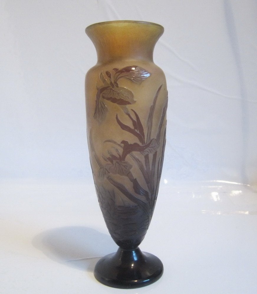 Antieke cameo glazen art nouveau vaas Emile Gallé, ca 1900, Antiek en Kunst, Antiek | Glas en Kristal, Verzenden